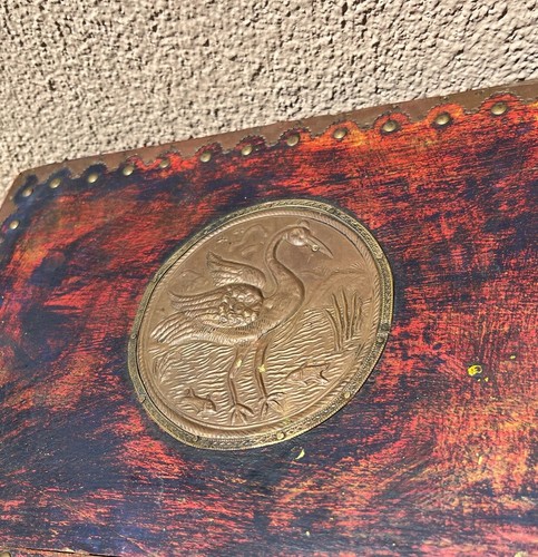 Vintage Indian Solid Wood Brass Inlayed Bed Side Table / Cabinet - Picture 5 of 7