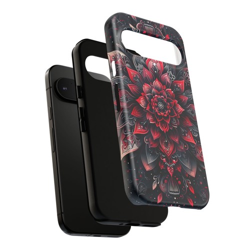 Red Mandala Lotus Floral - Phone Ink Cover Case for iPhone, Galaxy, Pixel - 第 131/281 張圖片