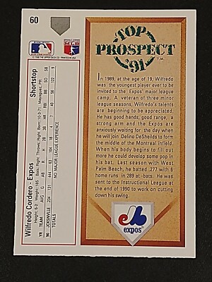 1991 Upper Deck #60 Wilfredo Cordero RC Rookie Card Montreal Expos