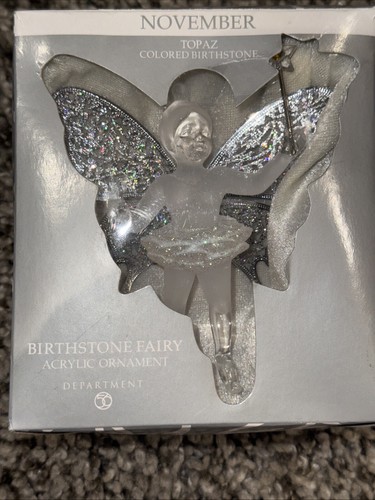 Dept 56 October & November Birthstone Fairy Acrylic Ornament Opal Topaz #44997 - Picture 3 of 4
