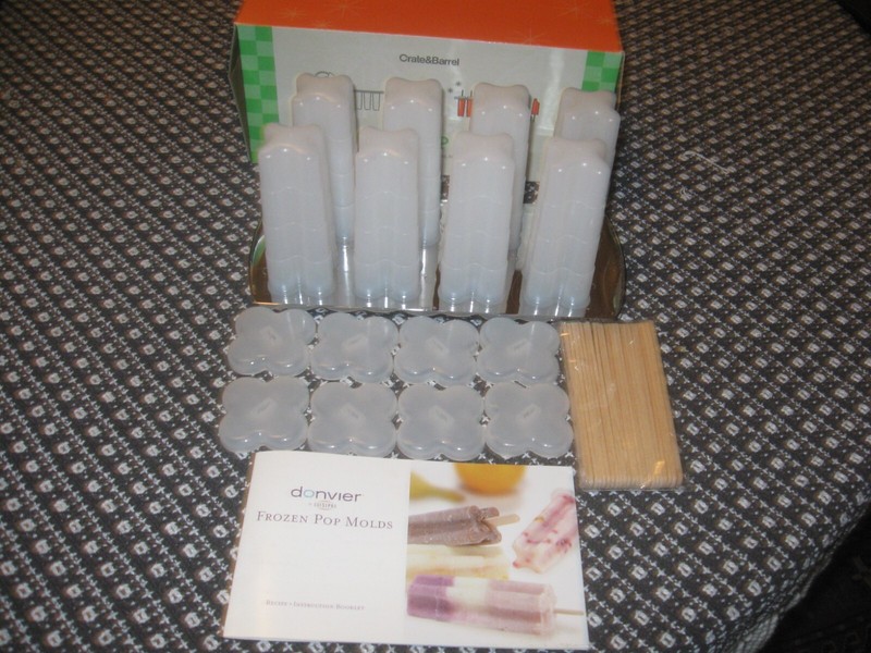 Crate & Barrel Frozen Pop Molds. In Box. Never Used.  Bonus: 2 pks. of 48 Sticks