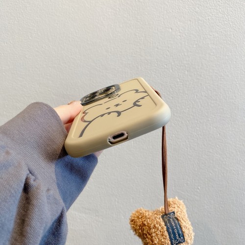 Bär Bear Für iPhone 11 12 13 14 15 16 Case Hülle Schutzhülle + Plüsch Handy Band - 第 7/12 張圖片