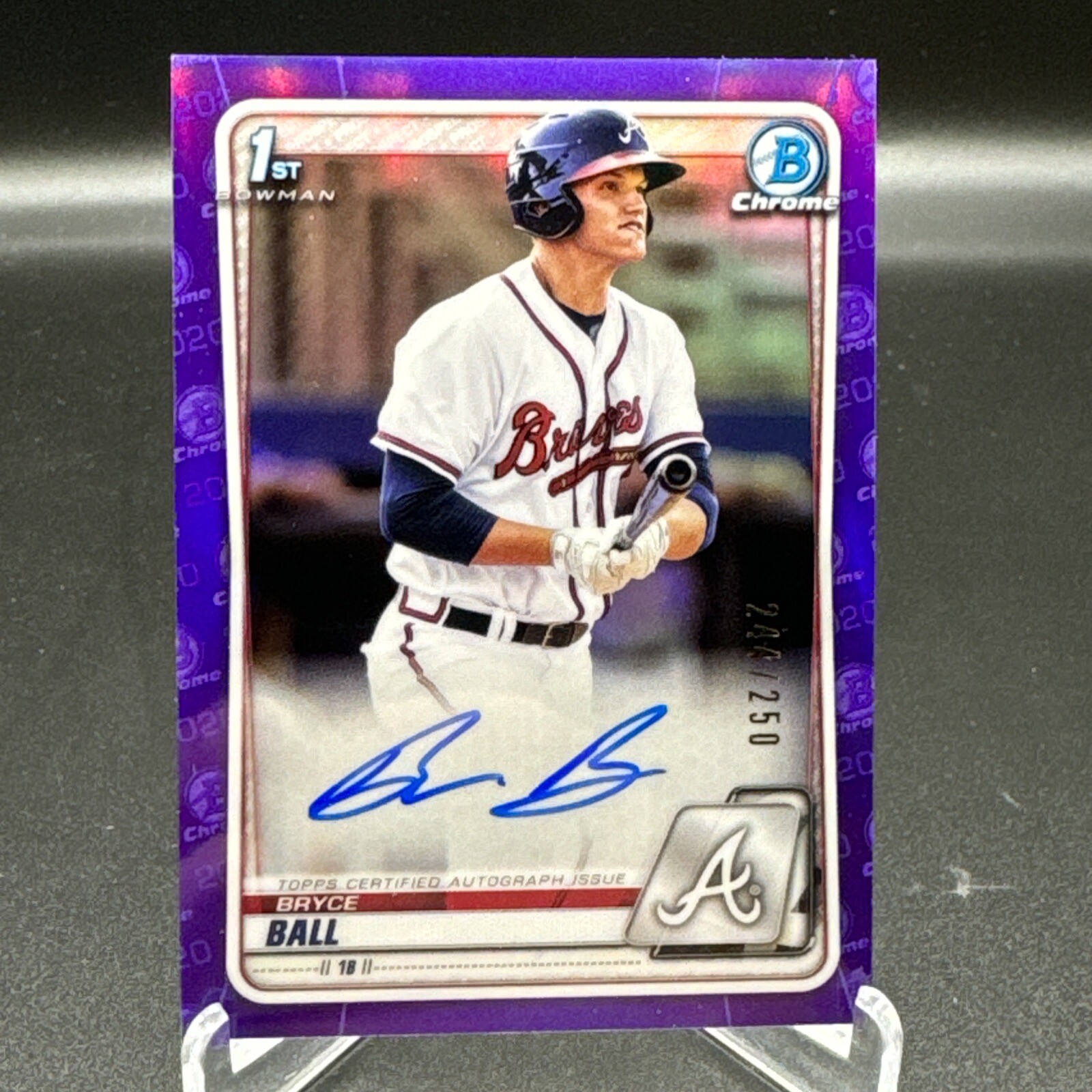 2020 Bowman Chrome Prospect BRYCE BALL Purple Refractor AUTO #'d /250 CPA-BBA