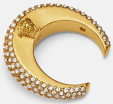 NIB Versace Galaxy Moon Medusa Logo Gold Pave...