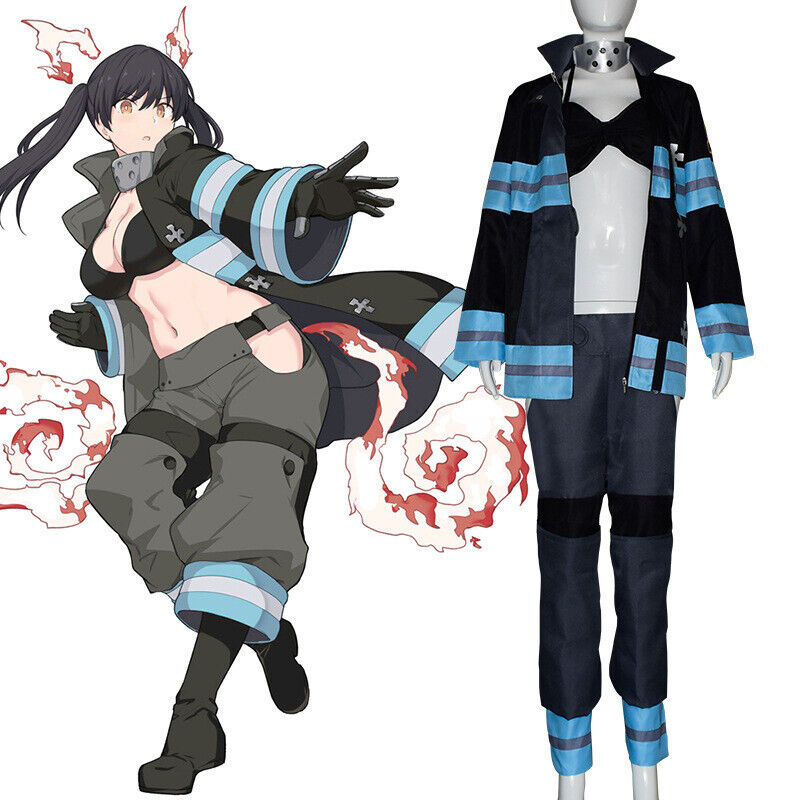 Anime Fire Force No Shouboutai Fire Soldier Cosplay Costume Uniform Set