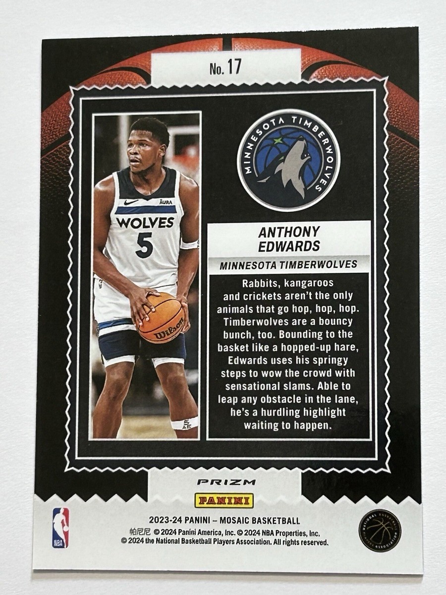 Anthony Edwards 2023 24 Panini Mosaic Jam Masters Silver Prizm #17