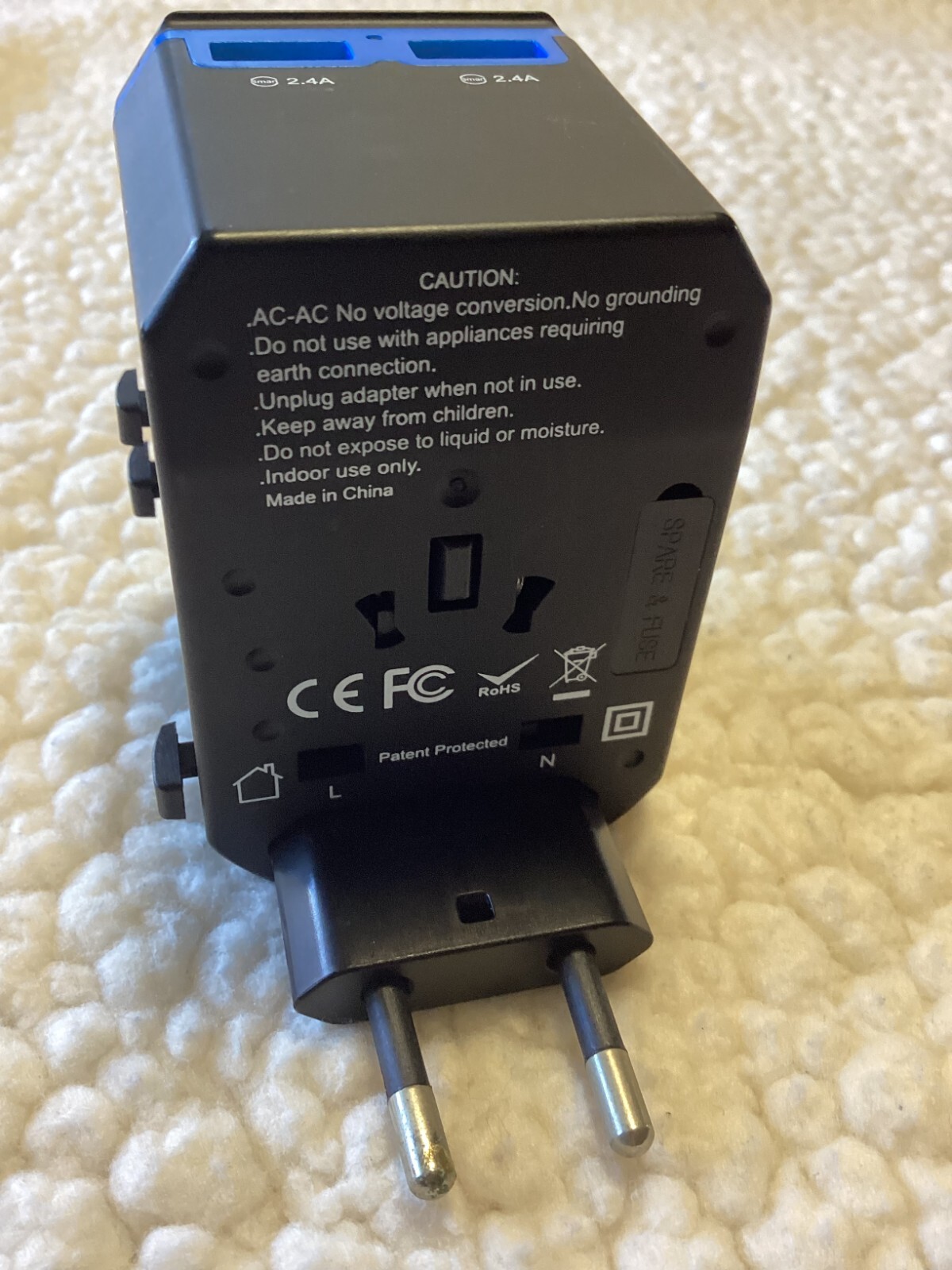 Ceptics All-In-One International Travel Adapter Plug - 2 USB Ports (UP-10KU)