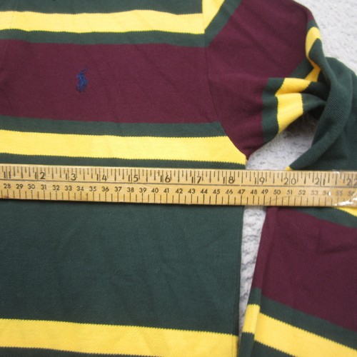 Ralph Lauren Polo Shirt Boys XL Green Striped Rugby Casual Preppy - Picture 8 of 10