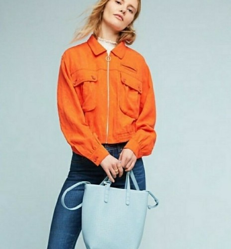 Anthropologie Cartonnier Orange Linen 