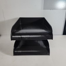 VTG Metal Stacking Paper File Tray Desk Organizer DOUBLE TIER -GW SYSTEMS