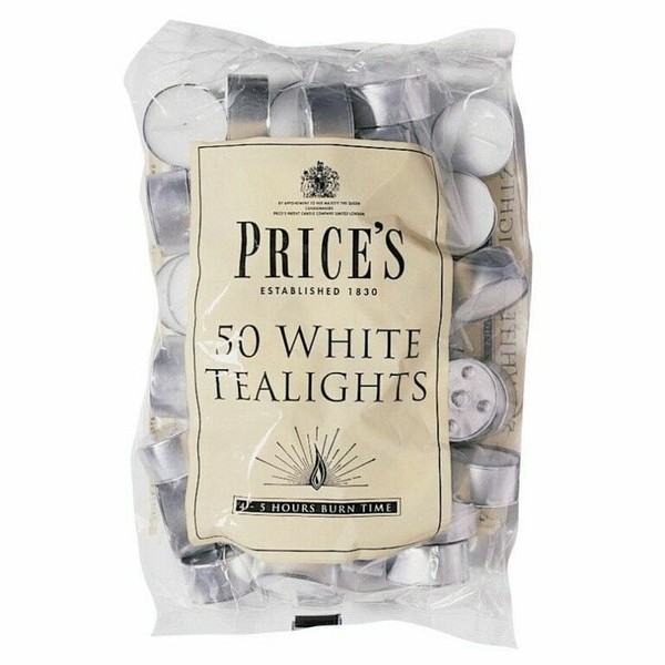 50 Pack Price's Patent Candles Tealights Bag White for sale online eBay