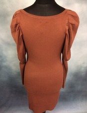 BLUE VANILLA SWEATER DRESS FINE KNIT LARGE CINNAMON BUST 34"