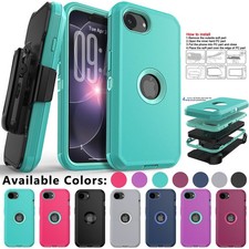 For iPhone 17e 17 Pro Max 17 Air Case Heavy Duty Rugged 3-Layer Cover /Belt Clip