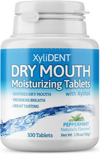 XyliDENT Xylitol Tablets Dry Mouth Relief Peppermint 100 Count Fast Acting