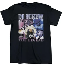 Vtg DJ SCREW KING OF THE SOUTH SCREWED UP Cotton Black T Shirt S-5XL CS582
