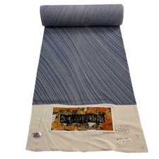 JAPANESE KIMONO FABRIC CLOTH BOLT PURE SILK GRAYISH BLUE KOMON D7918