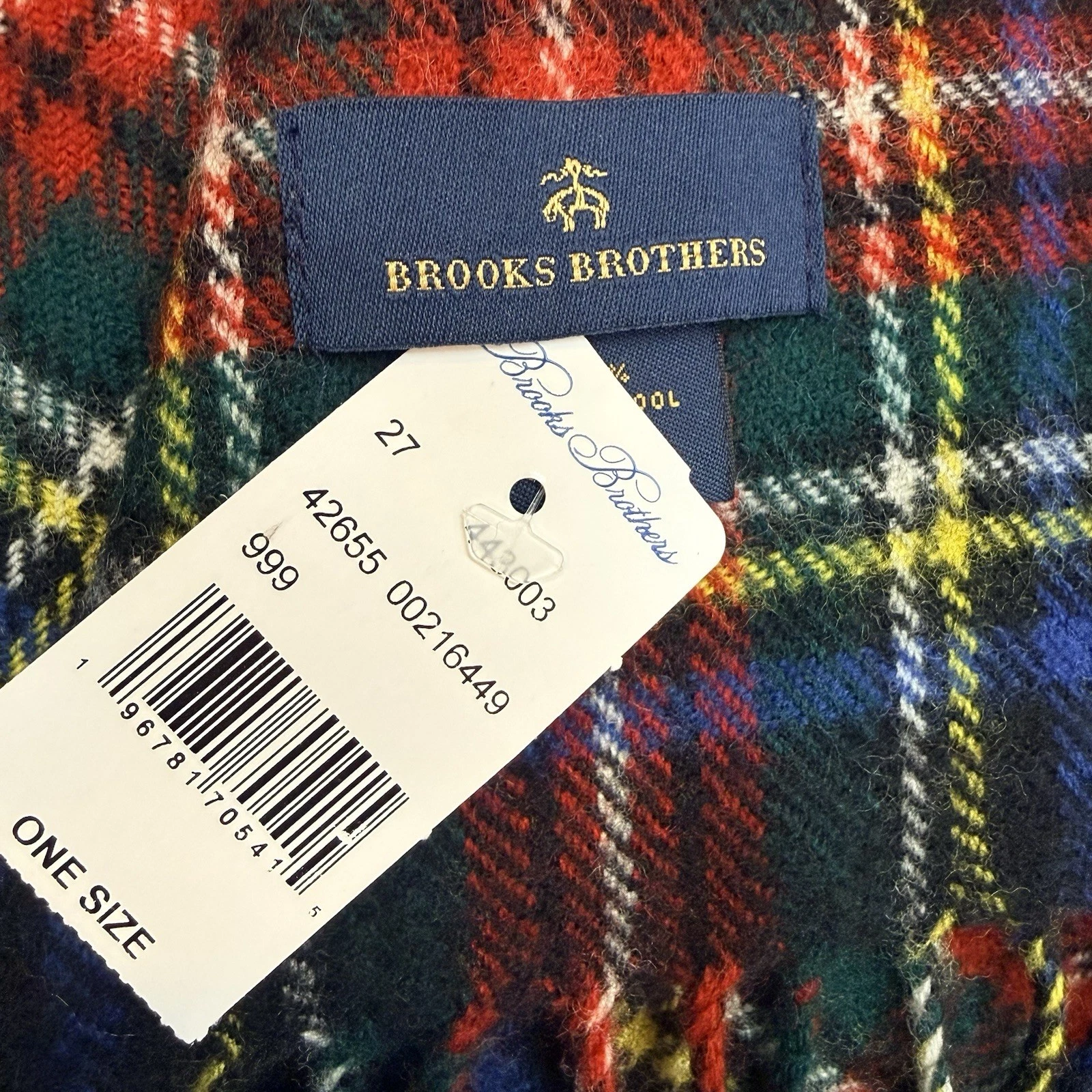 Brooks Brothers Scarf Lambswool Plaid Fringe Made In Scotland New NWT 👀🔥