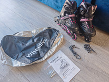 Wheelive Light-Up Girls Inline Skates UK 3-6 with Carry Bag