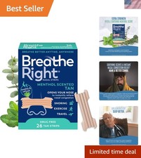 Extra Strength Menthol Nasal Strips - 26 Count - Drug-Free Relief for Snoring