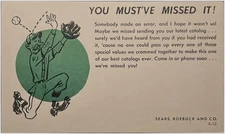 Sears Roebuck And Company Postcard You Must’ve Missed It Baseball Advertisement