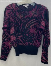 AUTHENTICATED Christian Dior Magenta/Black Lambswool Blend Sweater Size S W/COA