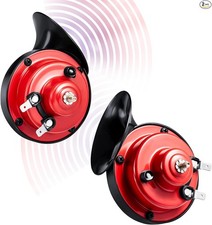 Car Horn, 12V 300DB Super Loud Horns, Waterproof Dual Truck Horns, Color: Red