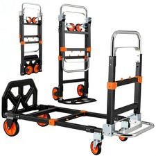 3 in 1 Folding Hand Truck 600lb Capacity Heavy Duty Dolly Cart Luggage Trolley