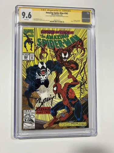 Amazing Spider-man Cgc 9.6 1992 Signed Mark Bagley David Michelinie Signature