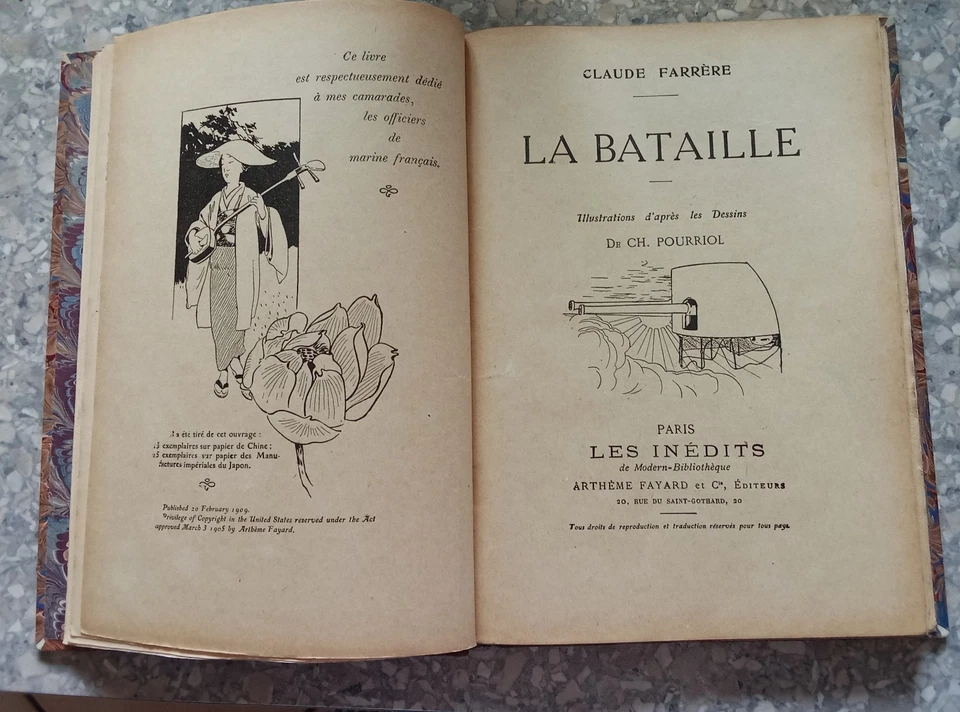 Farrère (Claude) La Bataille Edition originale illustrée dédicacée 1909 - Photo 3/4