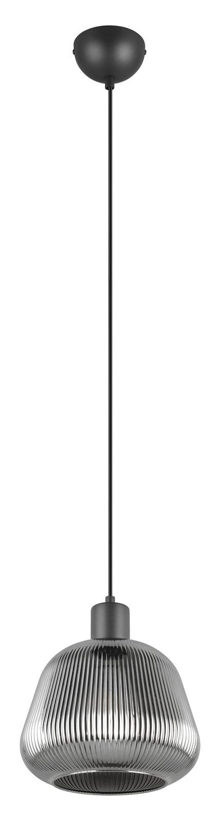 Trio Leuchten Pendelleuchte Tarifa 362800132, Metall Schwarz matt, Glas (L1i)