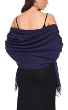 Pashmina Shawl and Wraps for Evening Dresses Resemble Cashmere Scarf for Navy