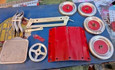 NICER EARLY  ORIGINAL PAINT RED TRUCK A.C. GILBERT ERECTOR SET NICKLE PLATE