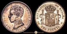 Alfonso XIII 1 Peseta (5,08 gramosg) 1903 *19-03* Madrid Ensayador SM·V CAL-67