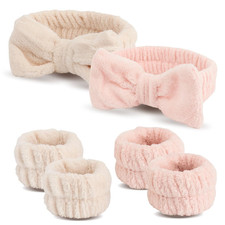 Spa Headband and Wristband Set, Face Wash Headband, Makeup Skincare Headbands Wr