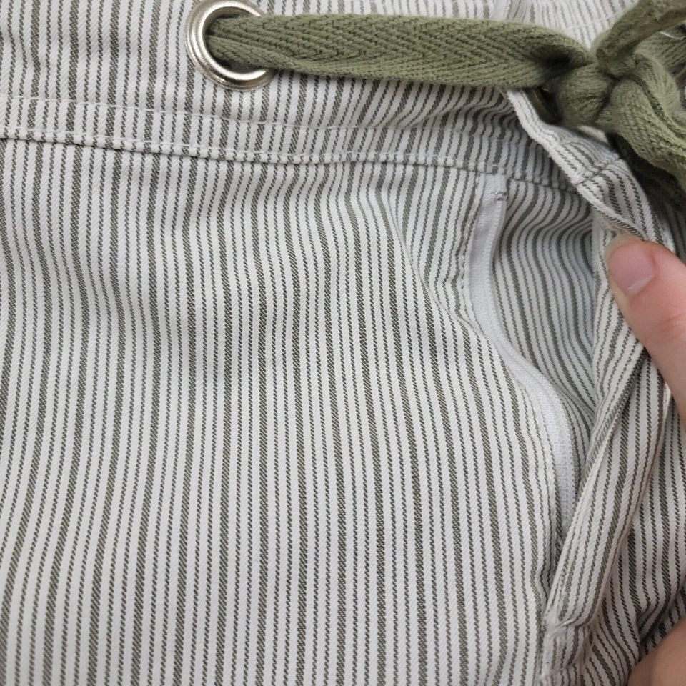 Pantalones cortos impermeables para mujer 18 bermudas tiro alto 12,5" entrepierna sarga rayas verde Foto 4 de 4