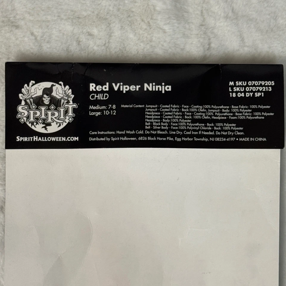 Disfraz Spirit Halloween Víbora Roja Ninja Niños Grande 10-12 Rojo Negro Capucha Máscara Foto 4 de 4
