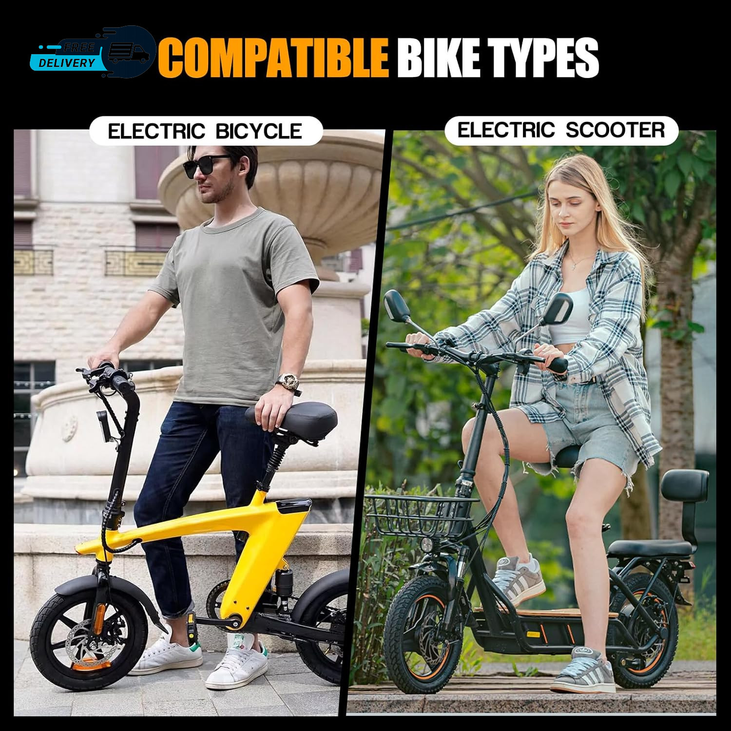 2 Pack Heavy-Duty 14 X 2.125 Electric Bike Inner Tubes with Angled