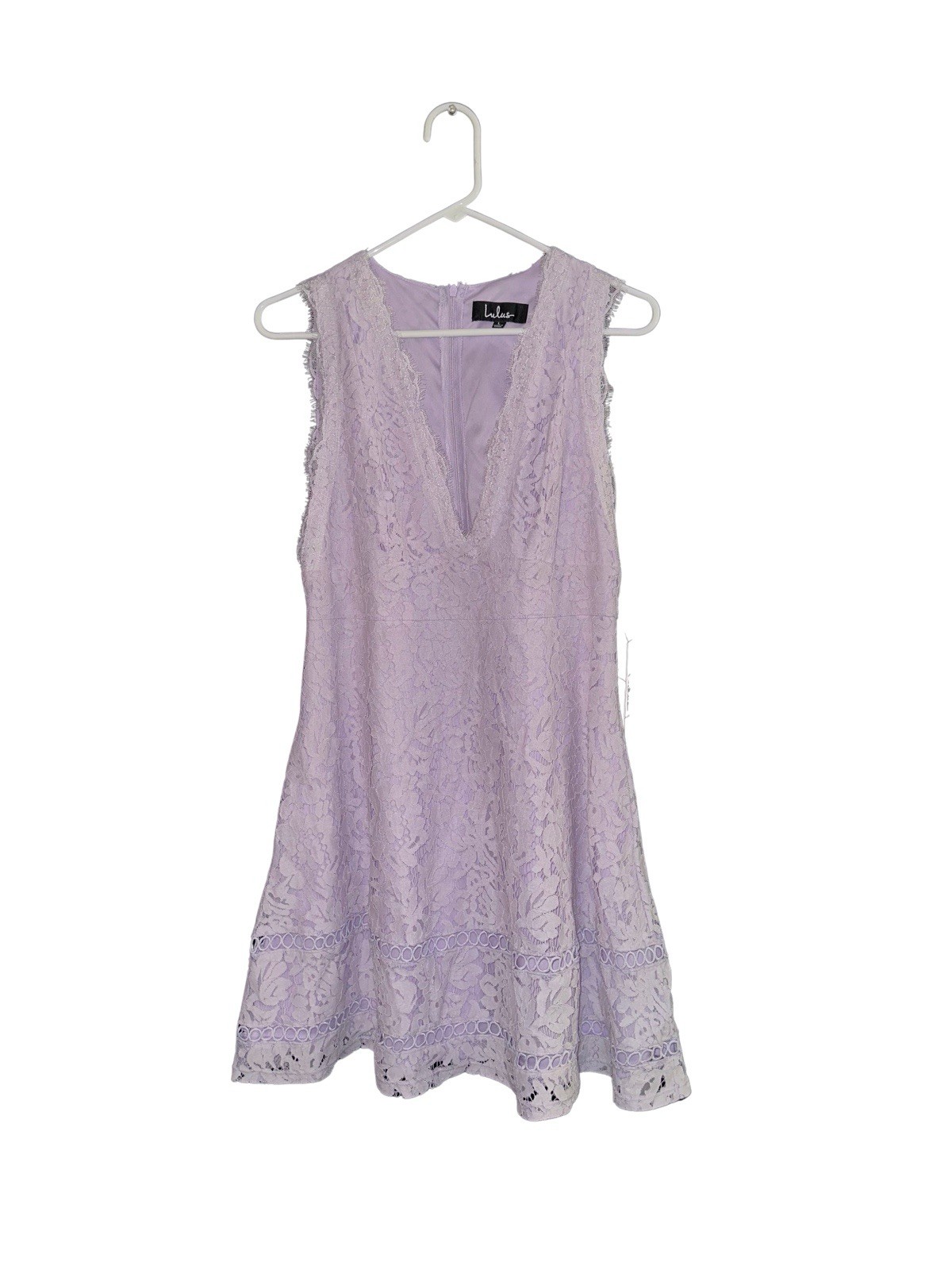 NWT Lulus Kiss Kiss Lilac Purple Lace V Neck Midi Sleeveless Dress Size L