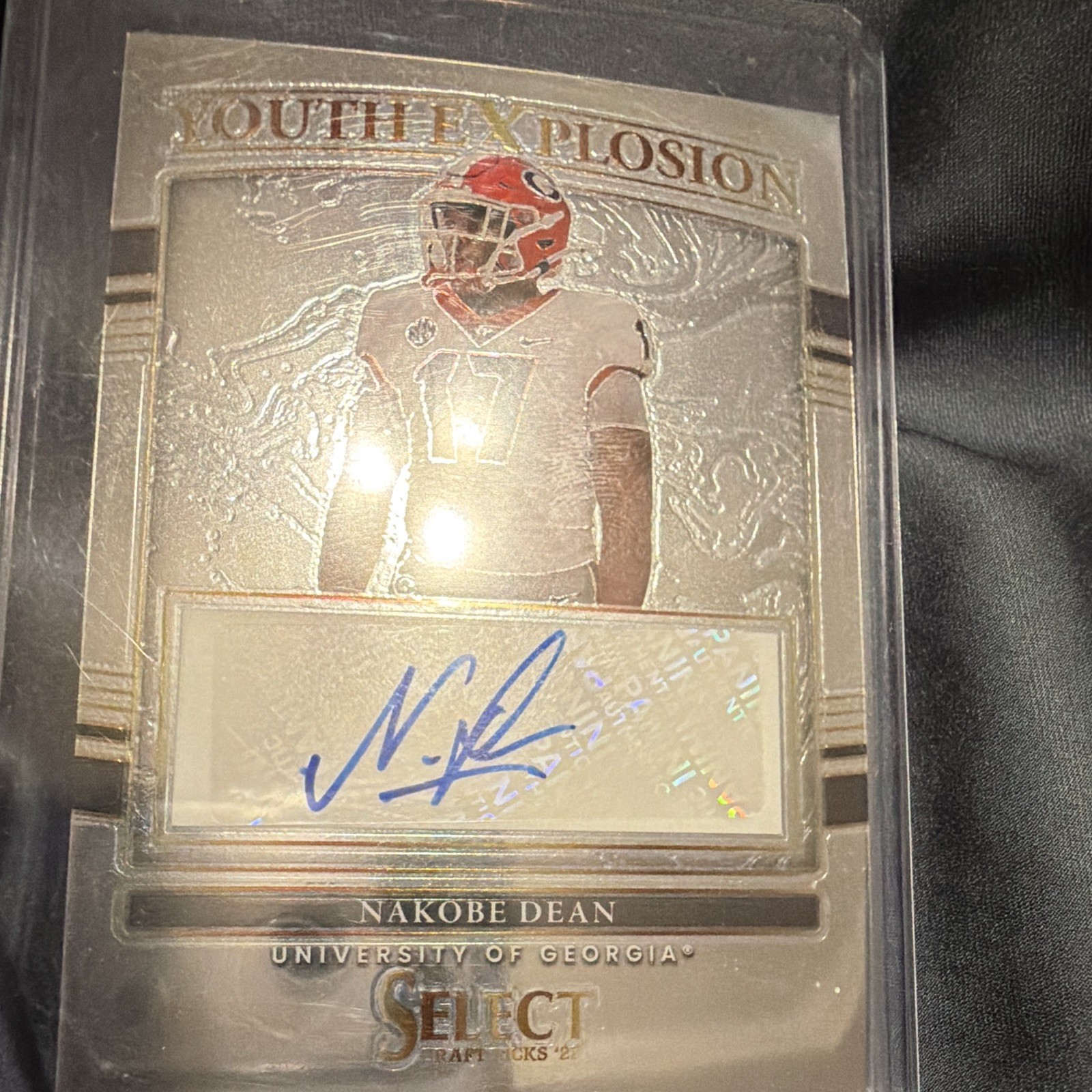 Nakobe Dean Panini Select Draft Picks Youth Explosion Signatures #YENDE Base
