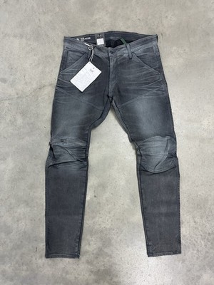 NWT G-Star Raw Elwood 5620 3D Zip Knee Skinny Stretch Denim 38x32 Aged Cobler