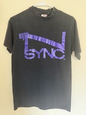 90s NSYNC T-Shirt Black Purple Logo SofTee USA Made Band Tee