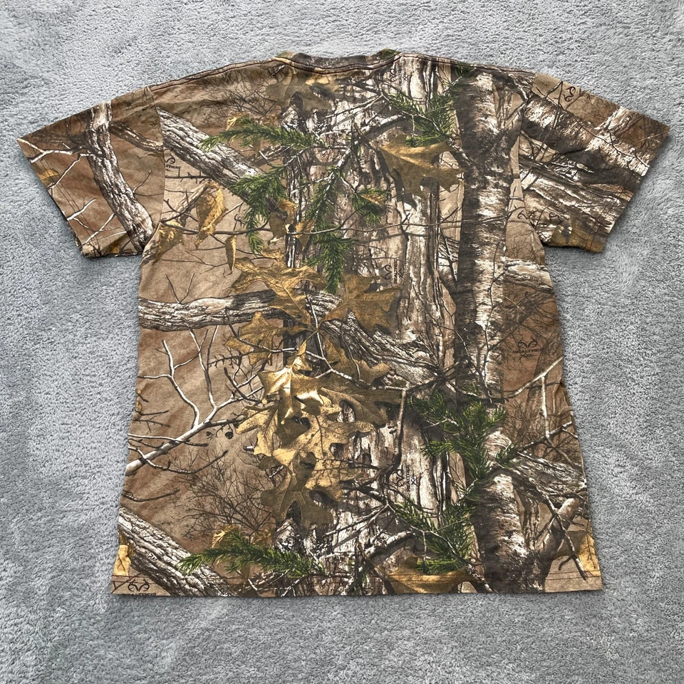 Camo Shirt Mens Extra Large Woodland Elk Hunting Camp Outdoors Nature AOP y2k 90 - Image 2 of 4