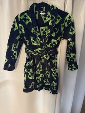 Minecraft Unisex Black Robe With Green Creepers Youth Medium 10