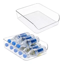 2 Pack Water Bottle Organizer Refrigerator Organizer Bins and Clear Storage B...