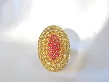 Vintage Sterling Silver 925 Vermeil Sapphire Topaz Ombre Statement Ring Size 6