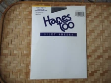 NOS Hanes Too Silky Sheer Control Top Pantyhose Size EF Barely Black