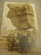 Antique Balanced Rock RPPC, Tourists on Donkeys, Circa 1907!
