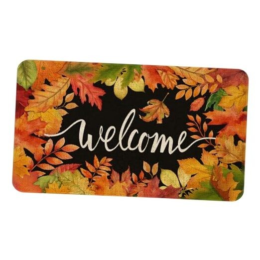 Fall Welcome Doormat 30x17 Inch Fall Leaves Front Door Mat Indoor Outdoor