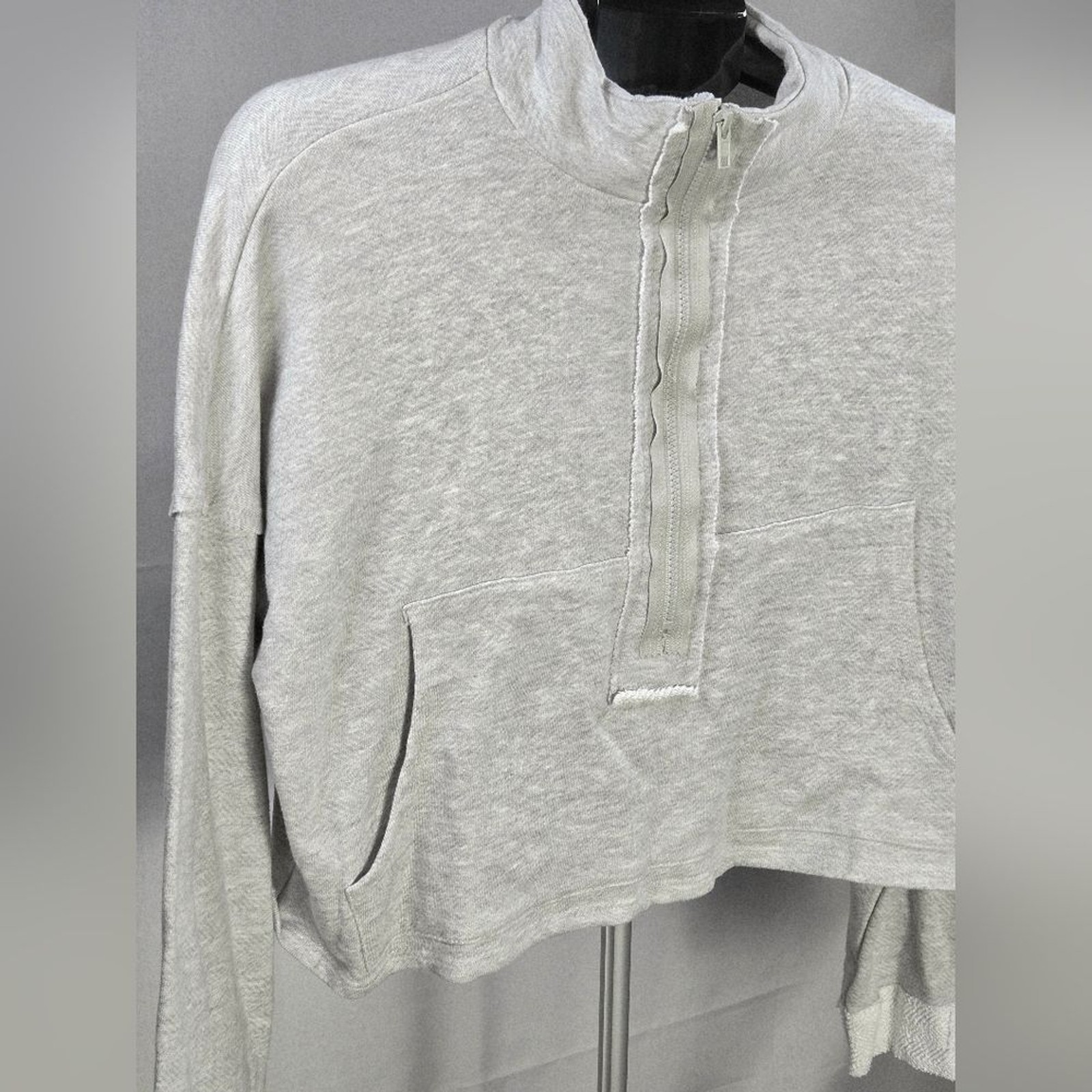 Bucket List Oversize Crop Elevated Basic 1/4 Zip … - image 3