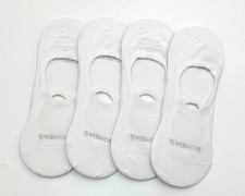 4 pairs BOMBAS Men's No Show Socks Lightweight Athletic Size Large 9.5-13 white
